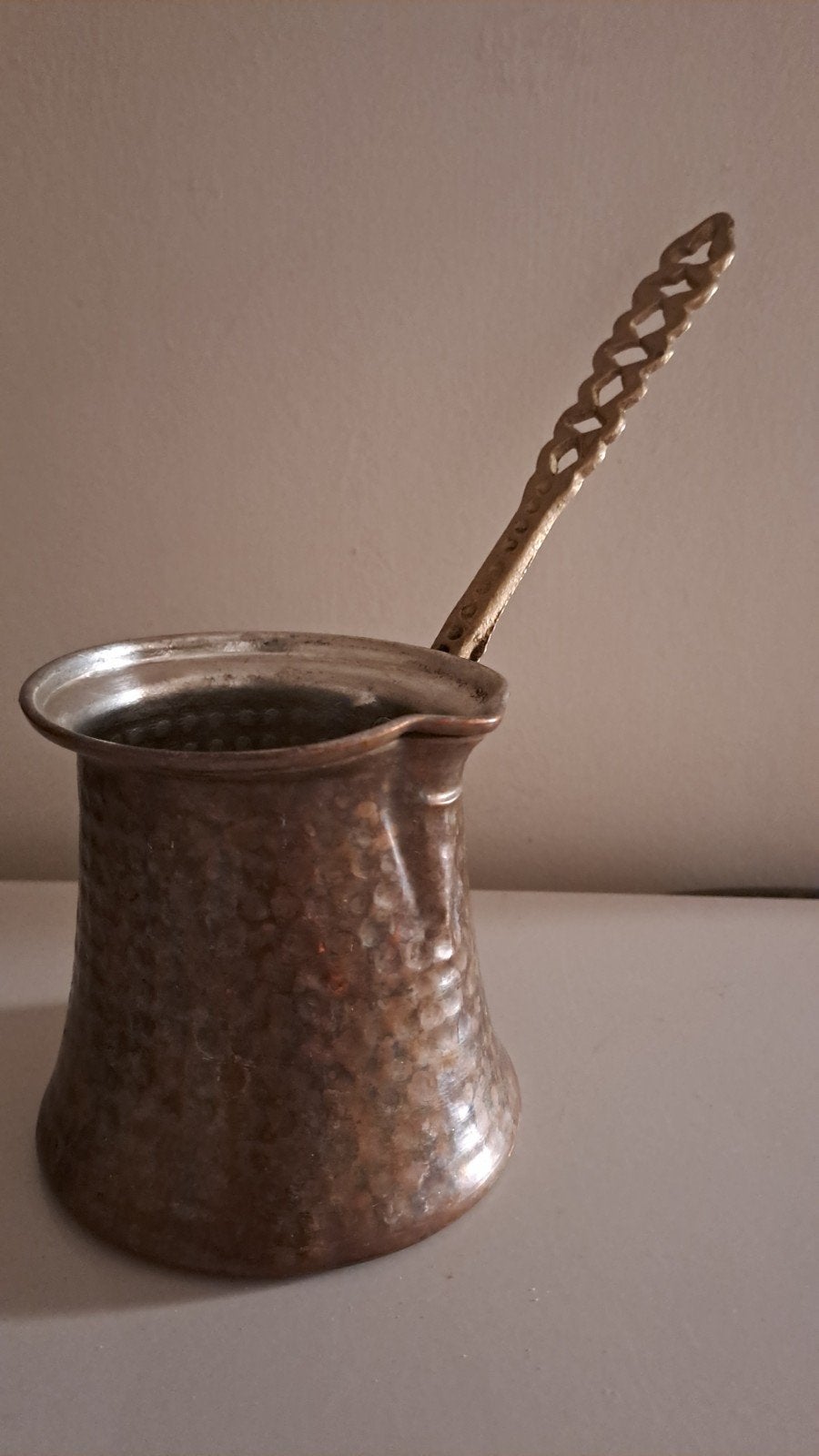 Koperen Cezwa/Ibrik/Pannetje voor Turkse Koffie, Ophalen of Verzenden, Zo goed als nieuw, Overige materialen, Overige typen