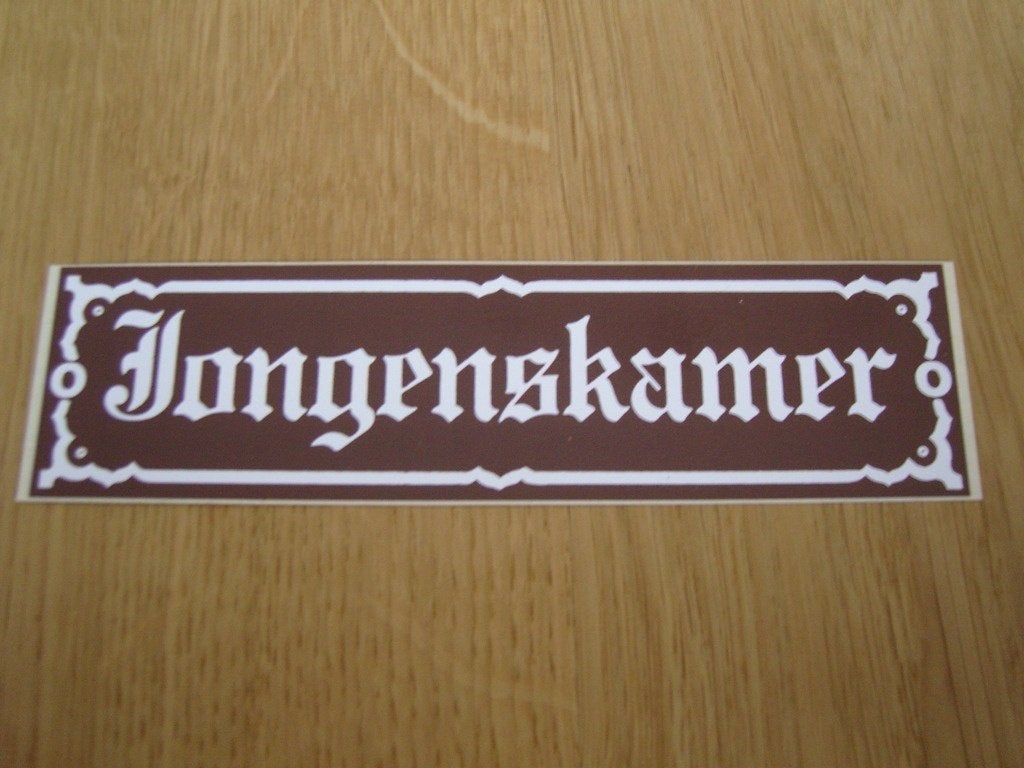 sticker deursticker JONGENSKAMER *, Ophalen, Zo goed als nieuw