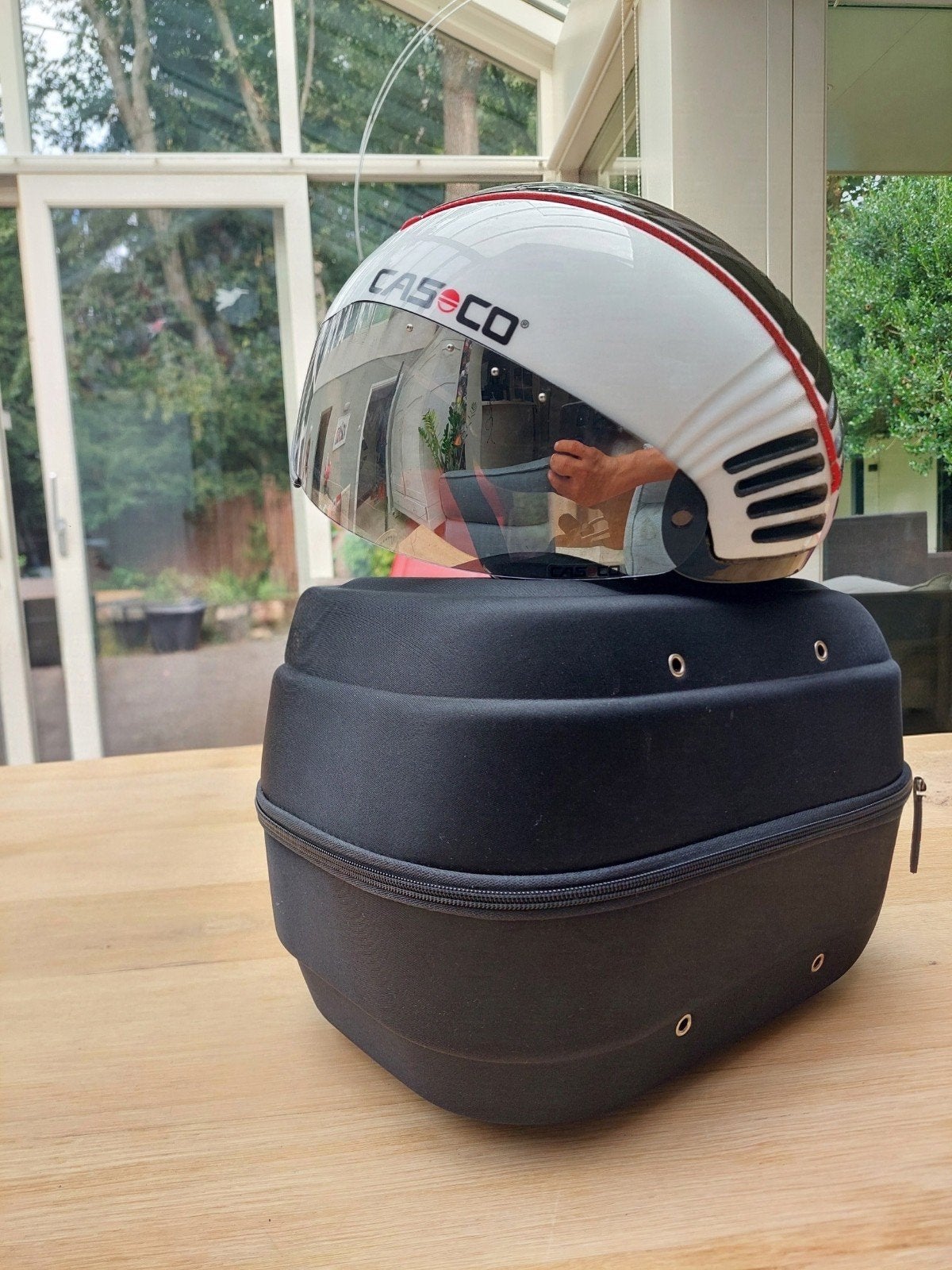Casco Speedtime fietshelm - Wit/Zwart/Rood, Ophalen, Gebruikt, Overige maten, Casco