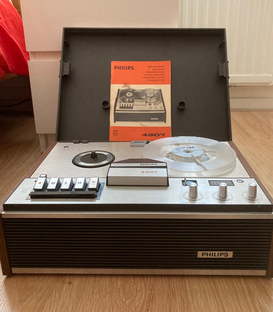 Philips bandrecorder met microfoon en banden, Ophalen, Bandrecorder