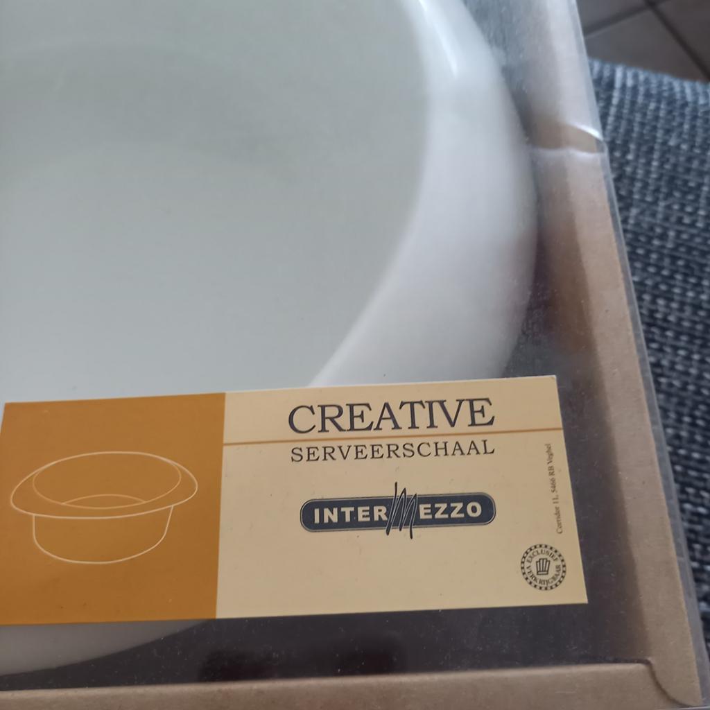 Nieuwe Intermezzo Creative Serveerschaal - Wit Porselein, Porselein of Keramiek, Schaal, Rond, Nieuw