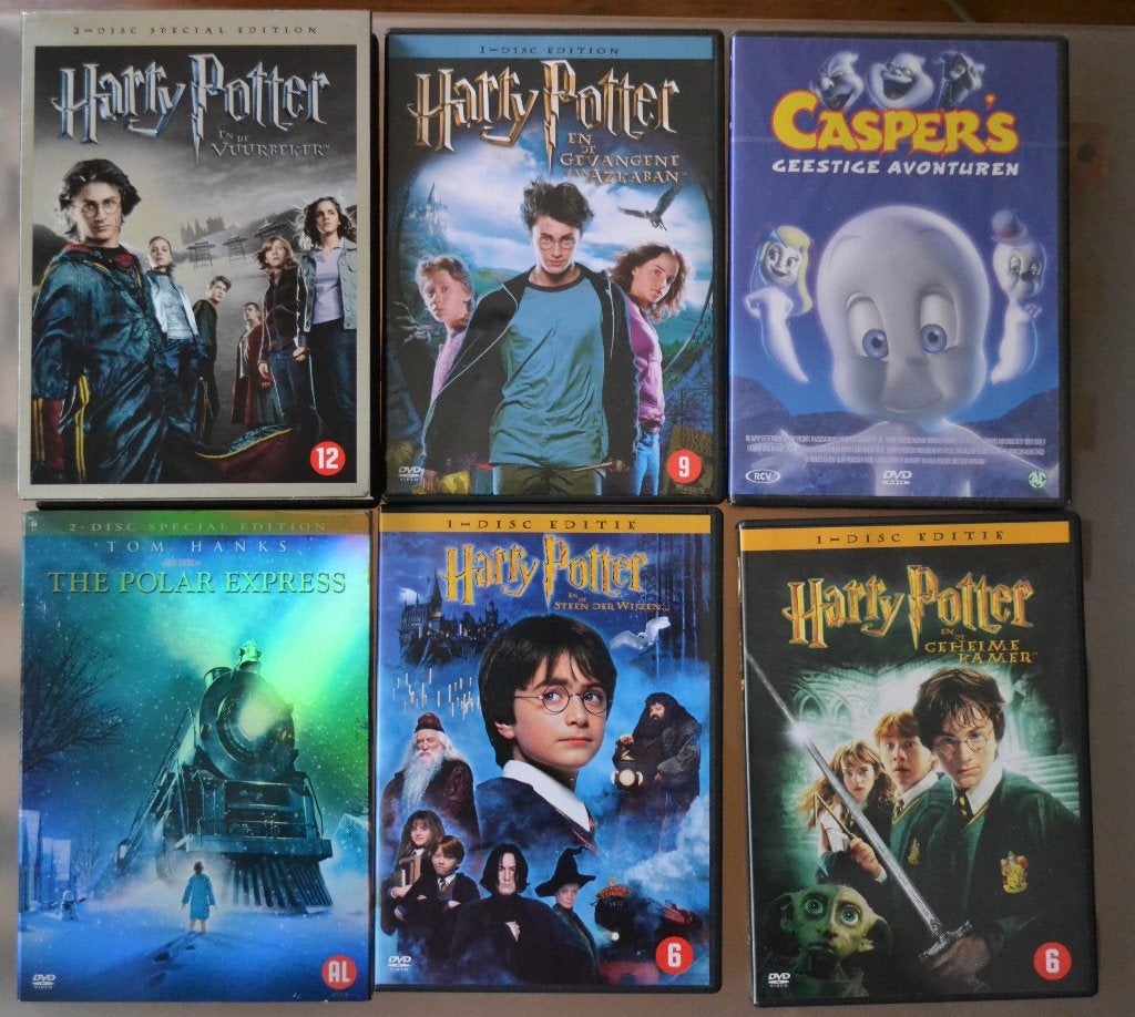 dvds oa harry potter, polar express en casper, Ophalen, Avontuur, Alle leeftijden, Zo goed als nieuw