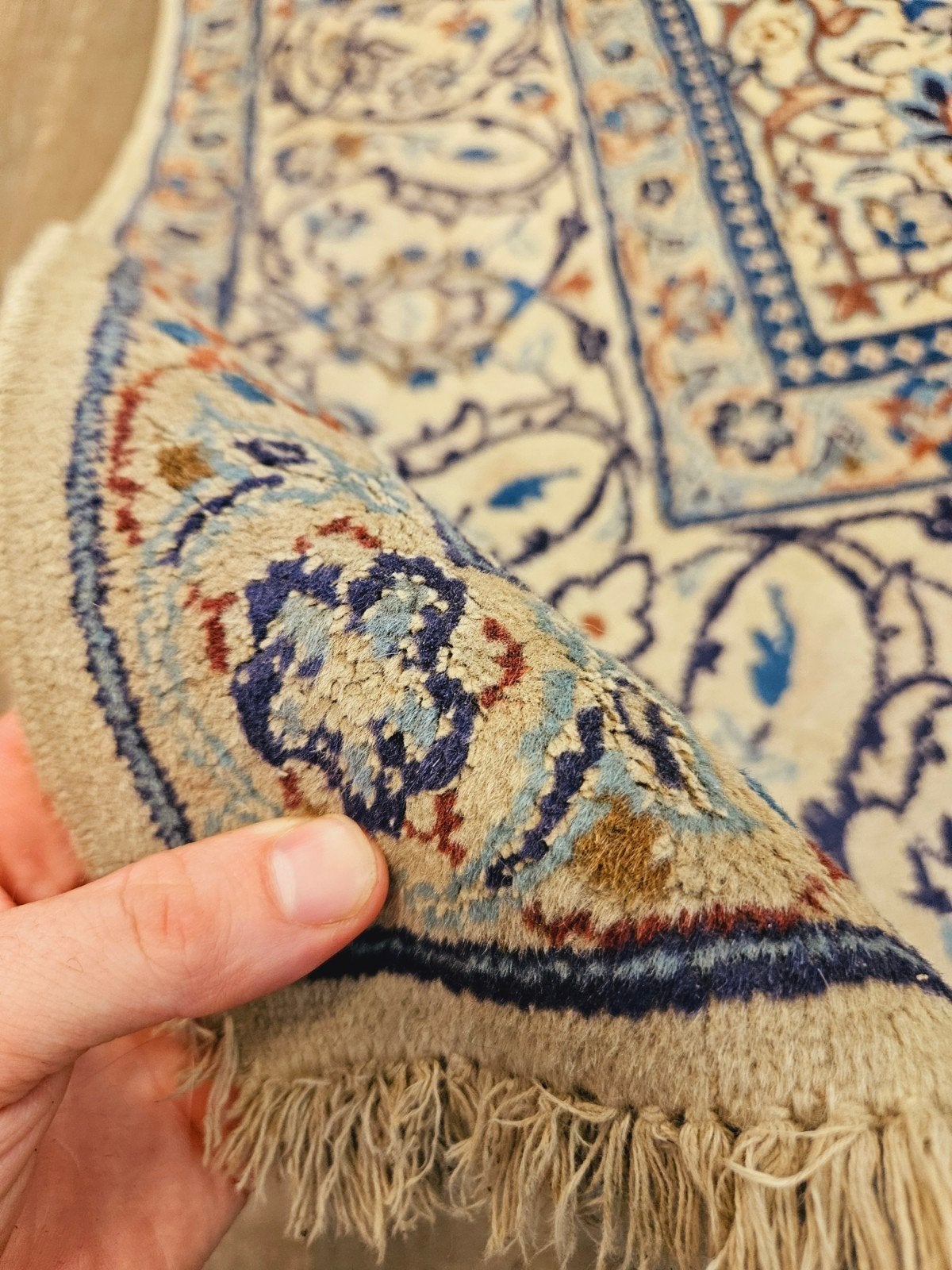 Perzisch Handgeknoopt Nain Tapijt. Prachtige kleuren., Nepal, 200 cm of meer, Ophalen of Verzenden, Zo goed als nieuw