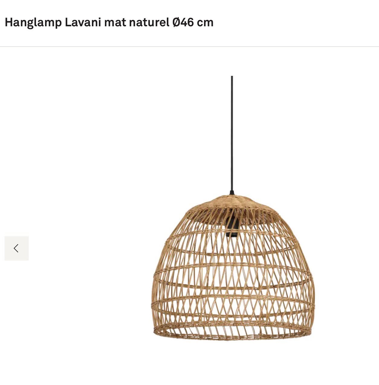 Rotan hanglamp Lavani Karwei, Huis en Inrichting, Ophalen, Zo goed als nieuw