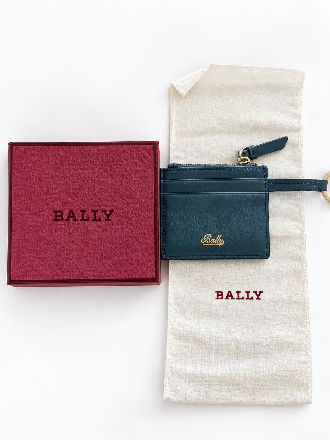 Bally Kaarthouder met Rits en Sleutelhanger - Nieuw, Overige merken, Blauw, Nieuw, Ophalen of Verzenden