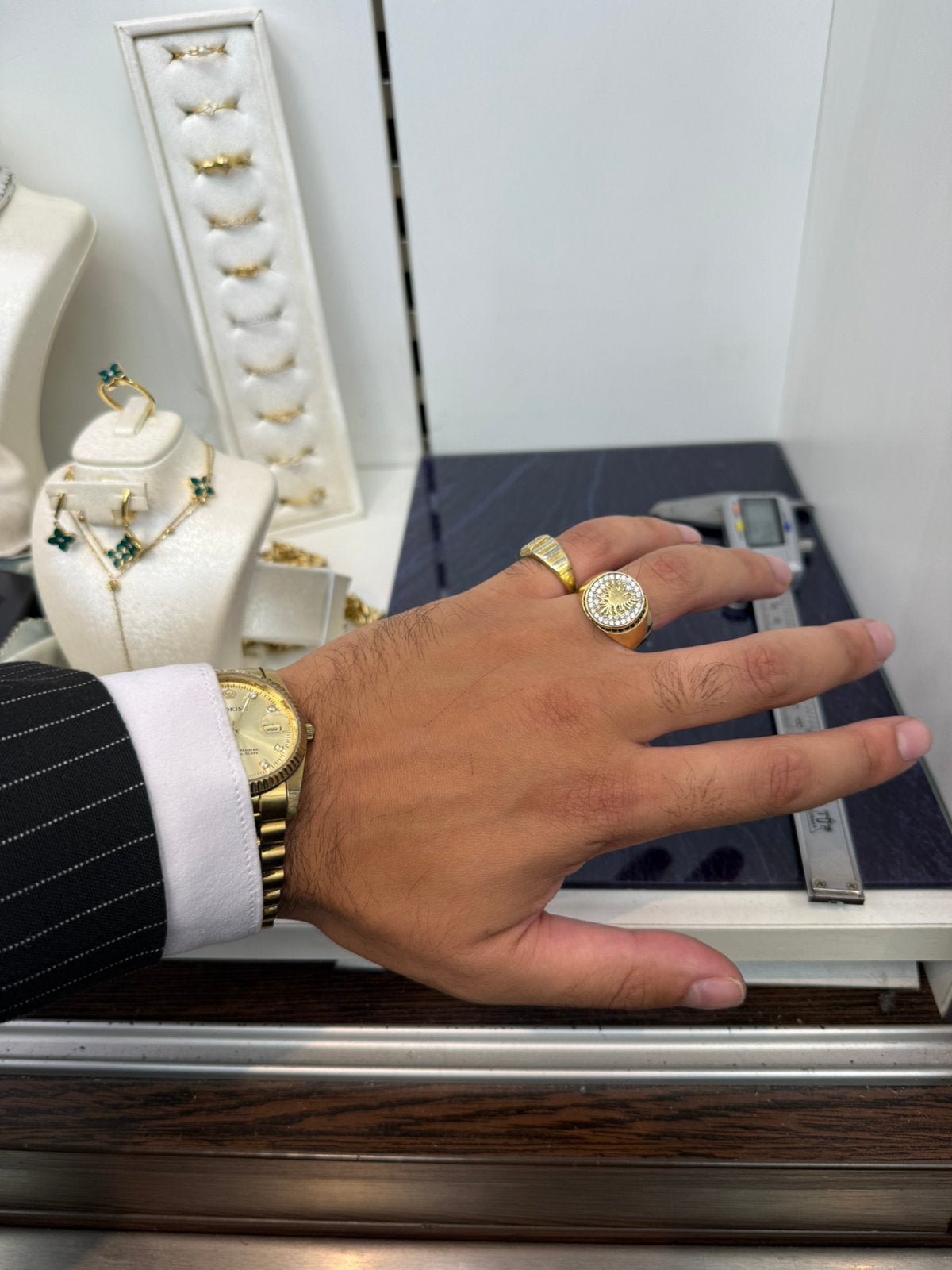 Prachtige 14k gouden ring met albanese vlag adelaar maat 20, 20 of groter, Nieuw, Ophalen of Verzenden, Dame of Heer