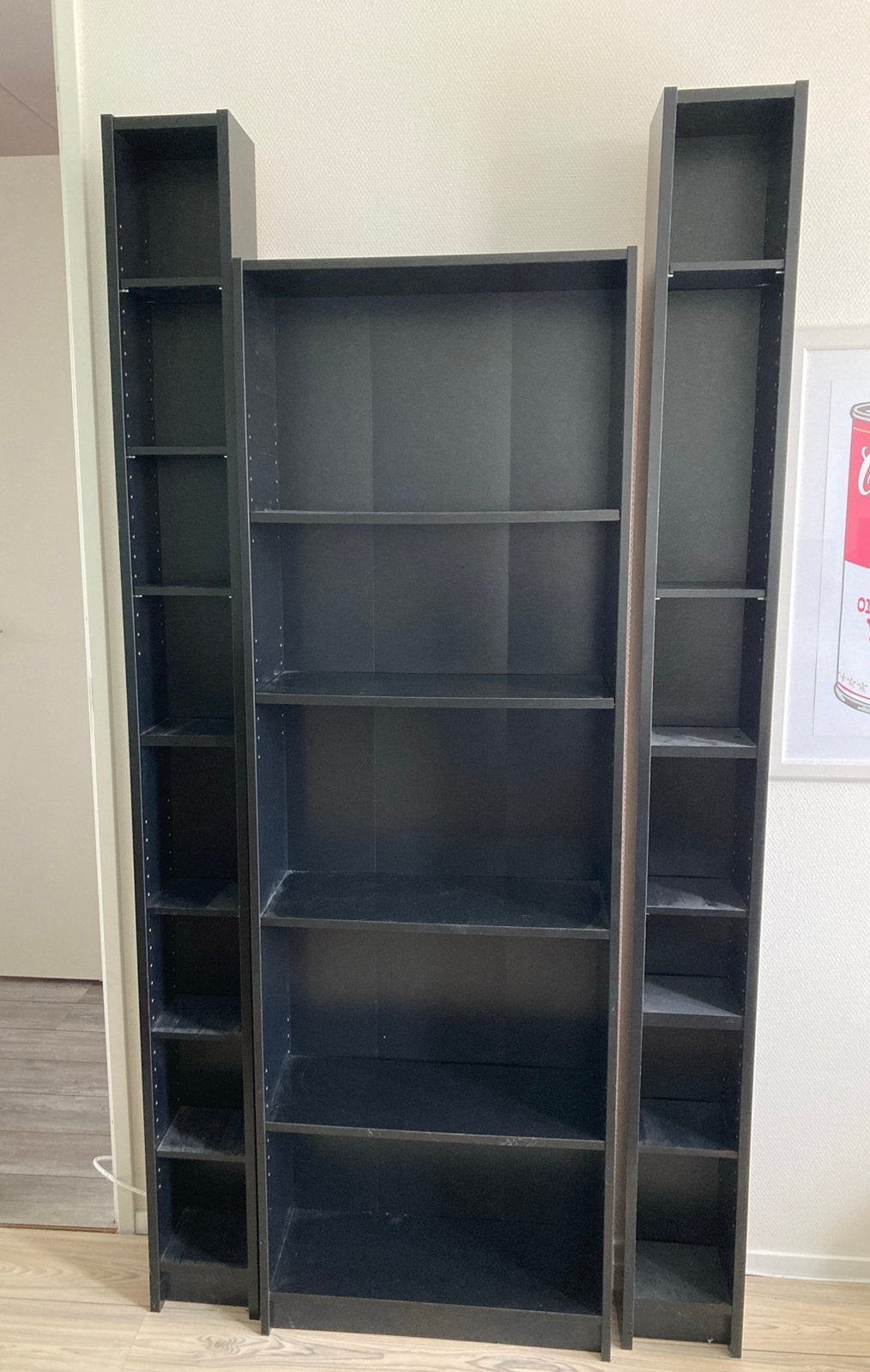 IKEA boekenkasten GERSBY en GNEDBY zwart, Ophalen, Met plank(en), Gebruikt, 50 tot 100 cm