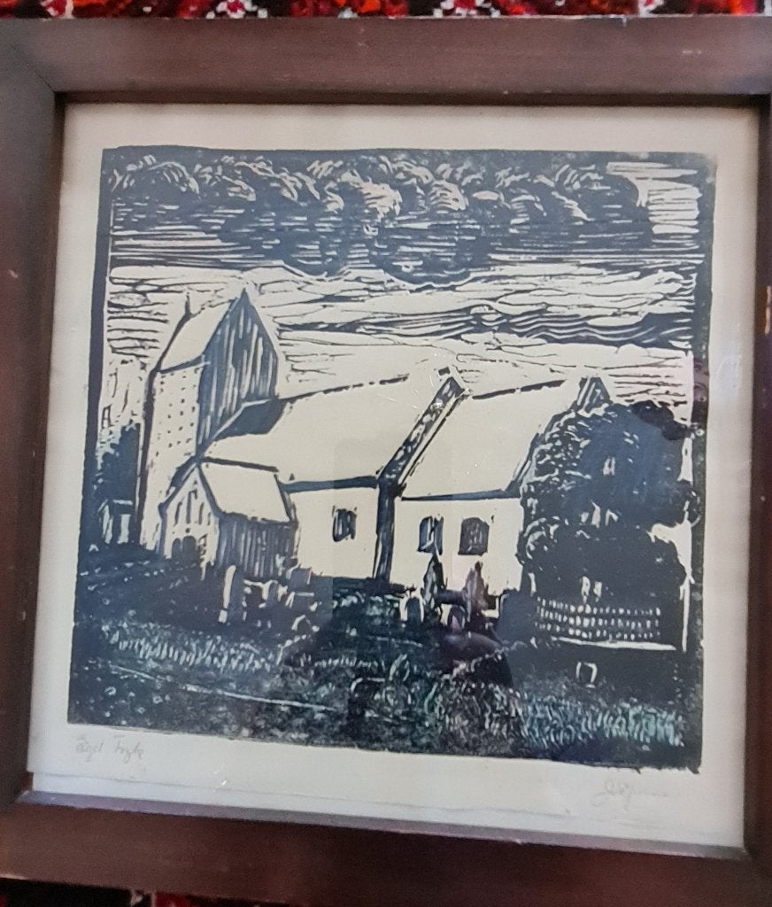 Mooie houtsnede - gesigneerd, Antiek en Kunst, Ophalen of Verzenden