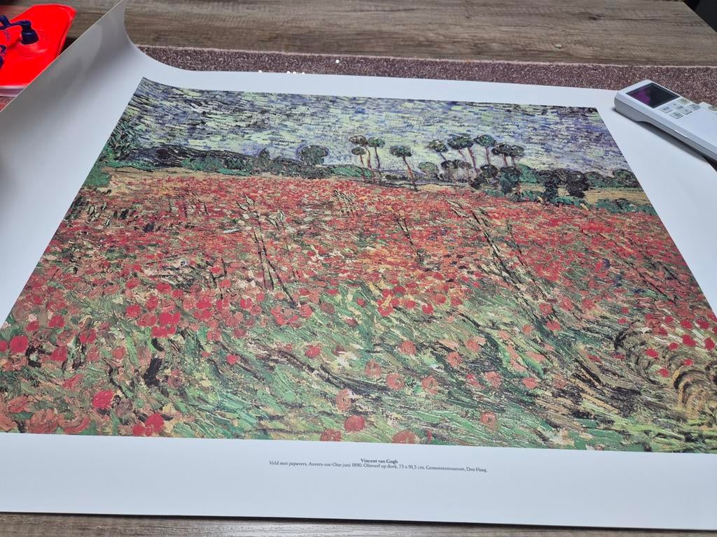 Vincent van Gogh – Veld met papavers | kunstprint poster wan, Antiek en Kunst, Ophalen