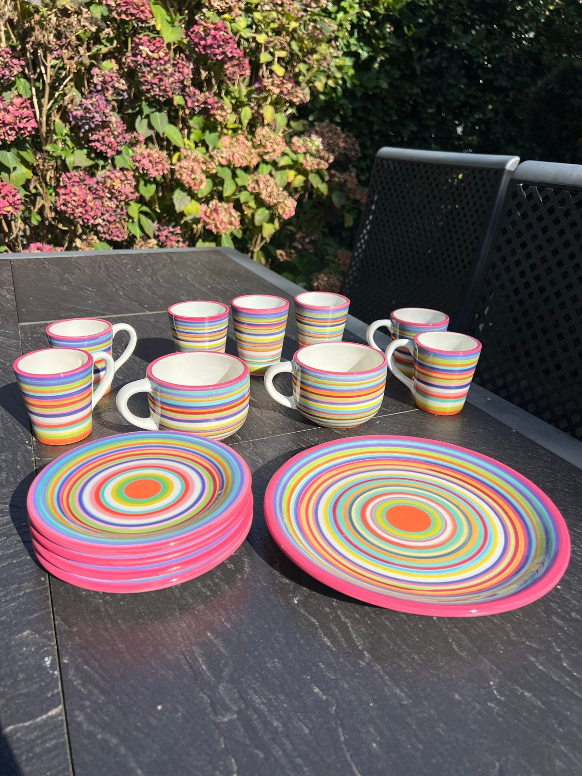 Antiek meerkleurig servies, Gebruikt, Keramiek, Vintage, Ophalen of Verzenden