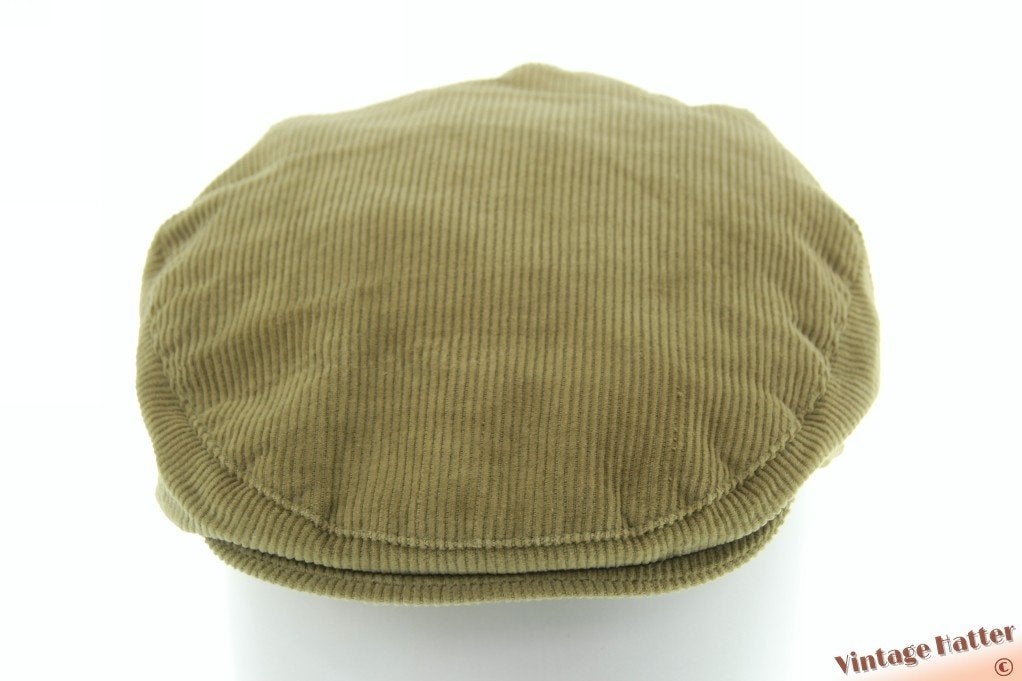 Vintage flatcap Platte pet licht groen ribfluweel 58 ZGAN, Ophalen of Verzenden, Zo goed als nieuw, 58 of 59 cm (L, 7¼ of ⅜ inch)