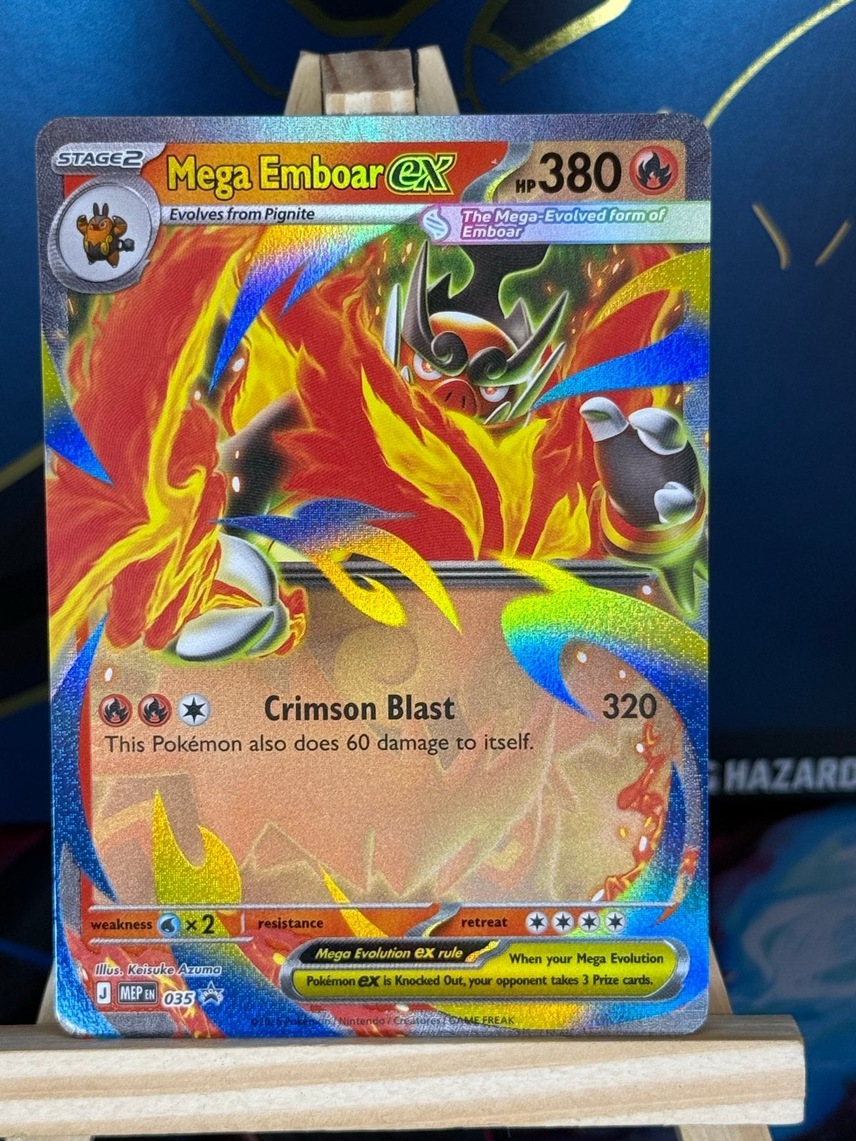Mega Emboar Ex #35 | Pokemon Promo, Verzenden, Zo goed als nieuw, Losse kaart, Foil