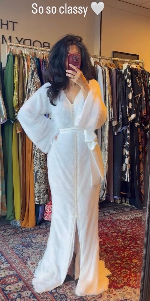 Witte mermaid bruidskaftan, Kleding | Dames, Ophalen of Verzenden, Zo goed als nieuw, Wit, Accessoires