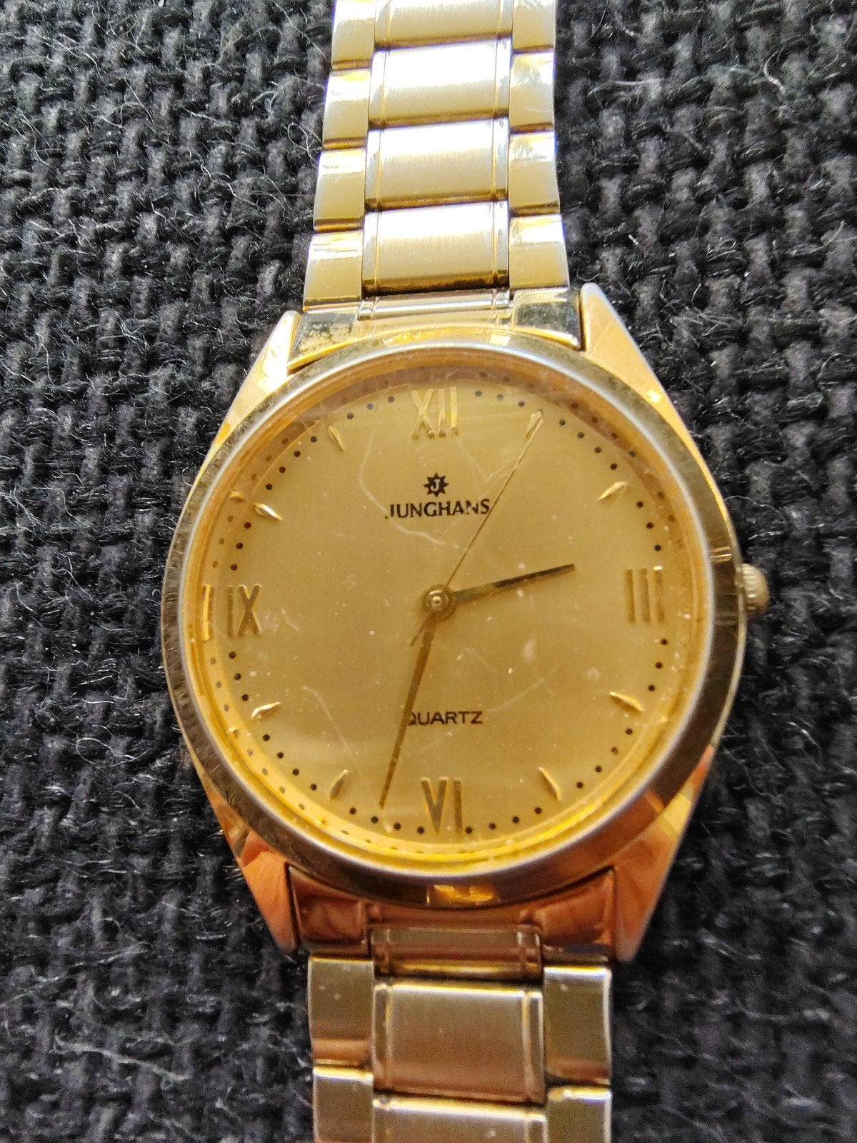 Junghans Quartz Polshorloge Goudkleurig - Gebruikt, Overige merken, Overige materialen, Gebruikt, Polshorloge