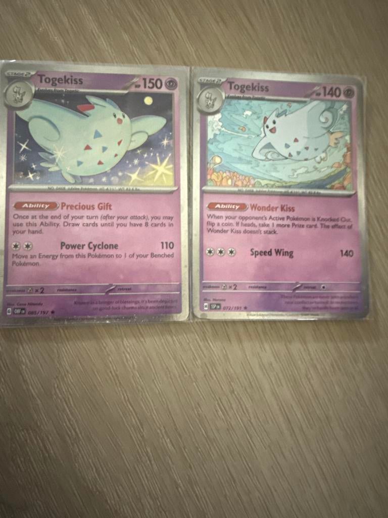 Pokémon kaarten Togekiss duo, Ophalen of Verzenden, Gebruikt, Meerdere kaarten