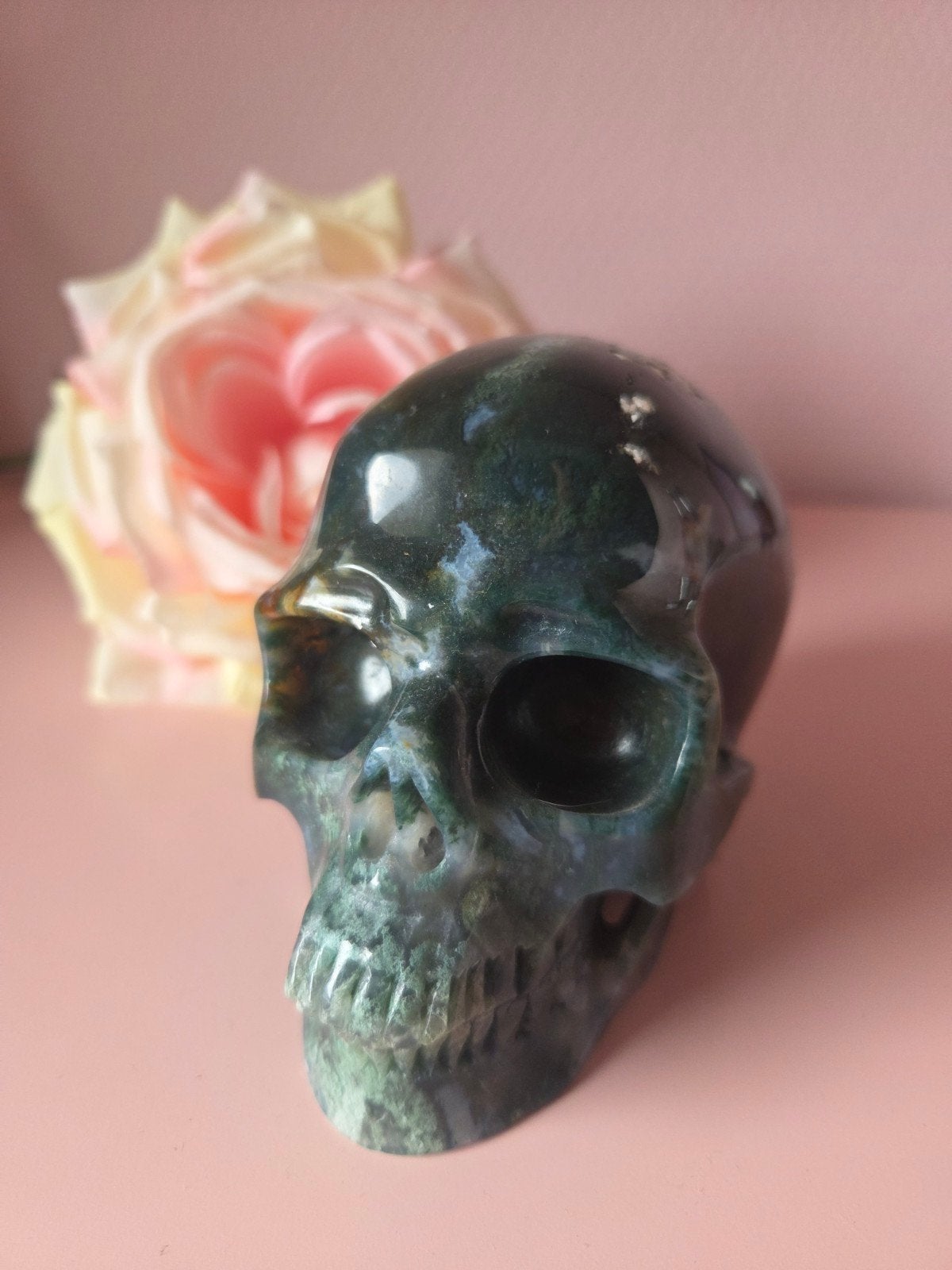 Mosagaat skull, Ophalen of Verzenden, Mineraal