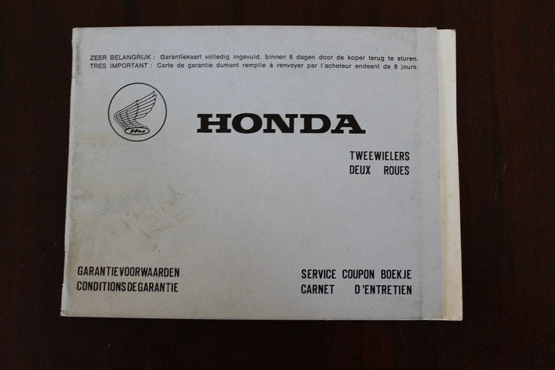 Honda tweewielers 1977 garantie / service boekje, Ophalen of Verzenden, Honda