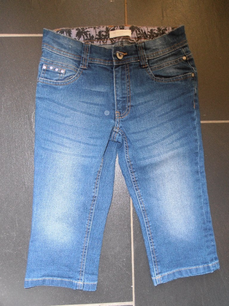 spijkerkniebroek maat 146, Ophalen of Verzenden, Gebruikt, Meisje, Broek