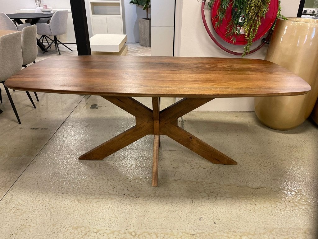 LEEGVERKOOP GOEDKOOPSTE NEDERLAND TAFEL DEENS OVAAL VOORRAAD, Bruin, Nieuw, Ophalen of Verzenden, Modern