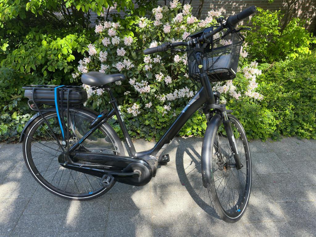Giant entour e elektrische fiets middenmotor 2accus 4385km, Ophalen, Zo goed als nieuw, 50 km per accu of meer, Giant