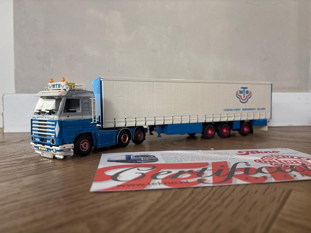 Tekno Scania 143M Streamline WTB Barendrecht met certificaat, Overige merken, Verzenden, 1:32 tot 1:50, Zo goed als nieuw