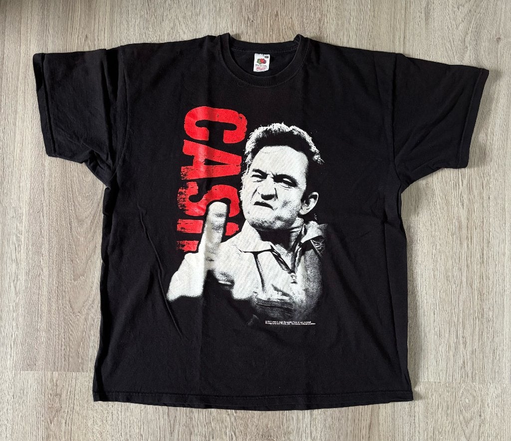 Johnny Cash - Zeldzaam Shirt - The Finger 2012 - Maat XXL, Verzamelen, Ophalen of Verzenden, Zo goed als nieuw, Kleding