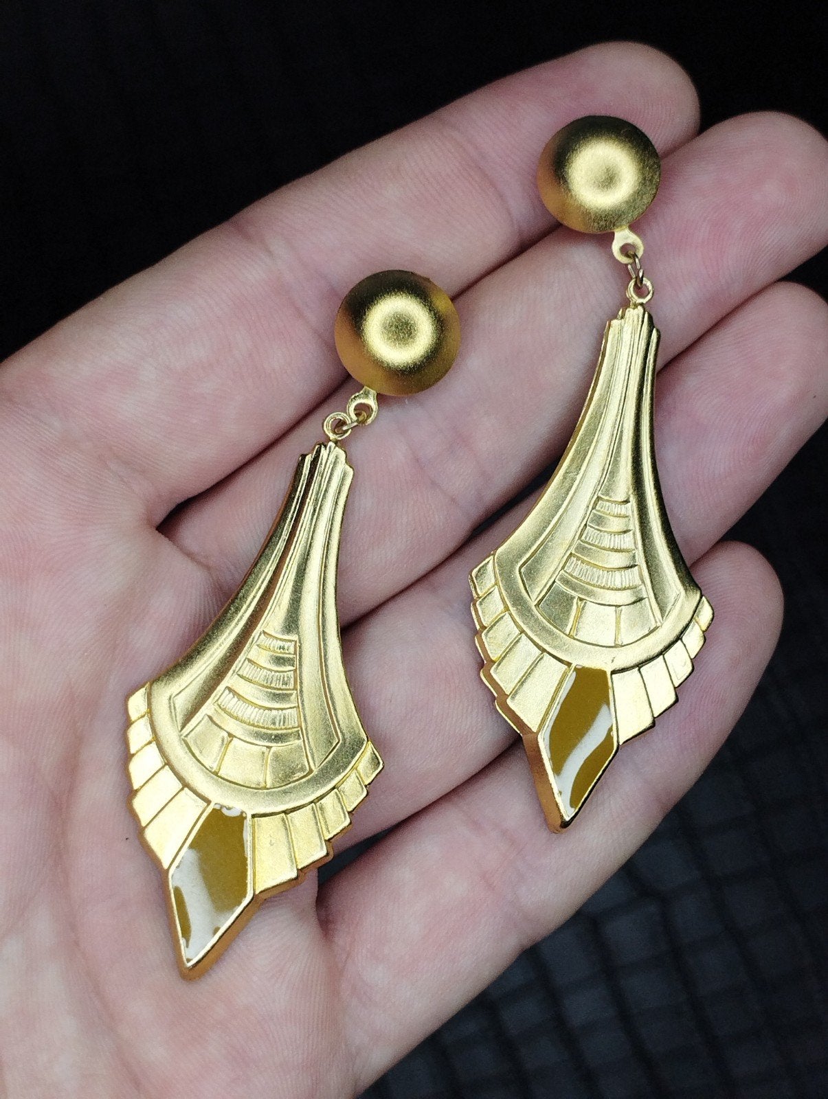 Zeldzame vintage Art Deco oorbellen van Multani Goldline, Sieraden, Tassen en Uiterlijk, Oorbellen, Ophalen of Verzenden, Zo goed als nieuw