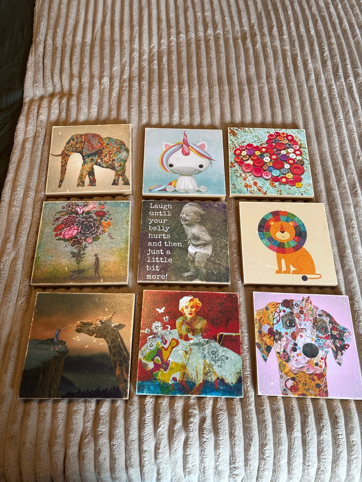 Set van 9 decoratieve wandpanelen met diverse prints, Huis en Inrichting, Ophalen, Minder dan 50 cm, 5 – 50, Print