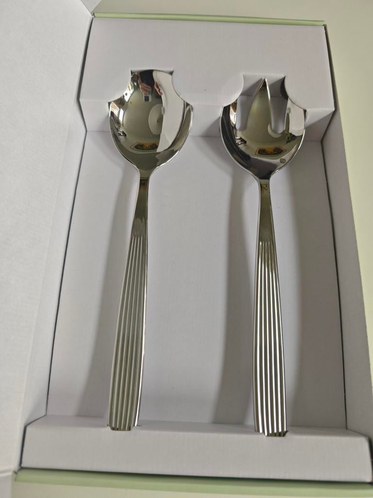 iittala Skandia serveer salade bestek nieuw in doos €65, Nieuw, Ophalen of Verzenden, Rvs of Chroom, Vaatwasserbestendig