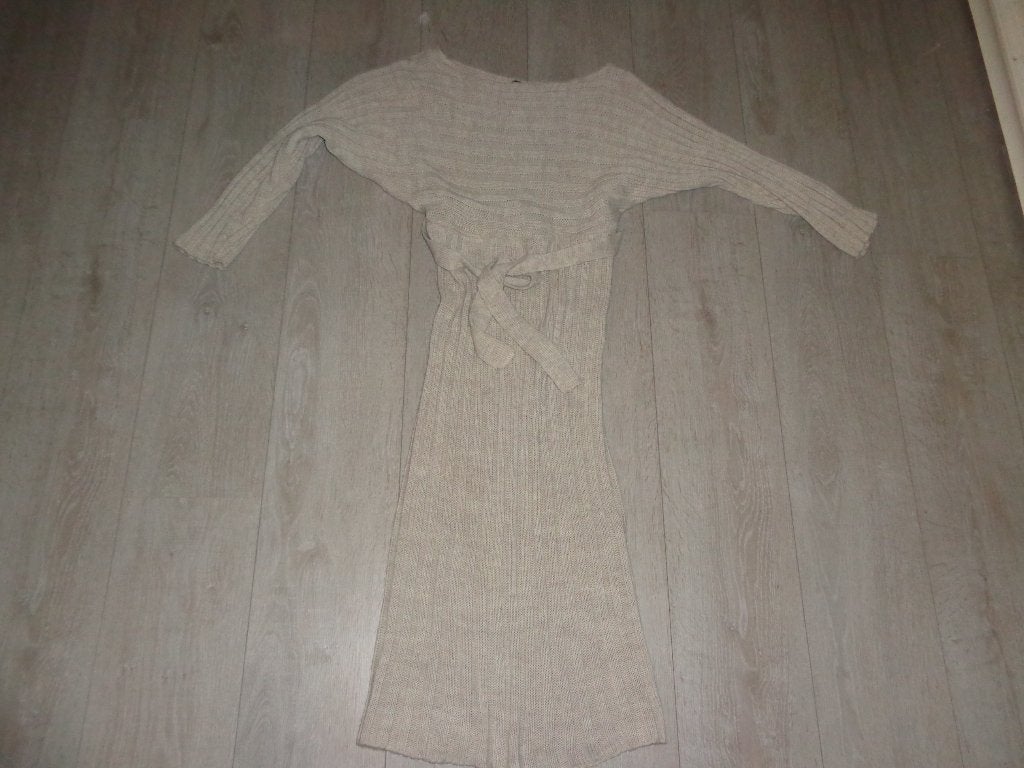 beige lange jurk van Scamm, maat M/L, Maat 38/40 (M), Beige, Ophalen of Verzenden, Zo goed als nieuw