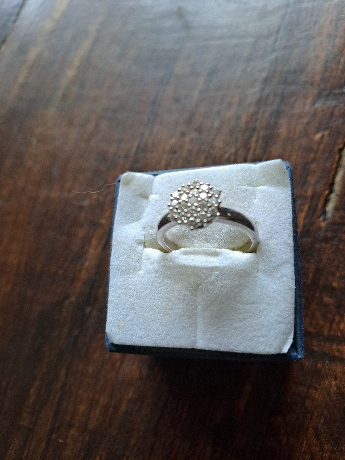 Witgouden verlovingsring met 19 diamanten (0,50ct), Ophalen, 18 tot 19, Zo goed als nieuw, Met edelsteen