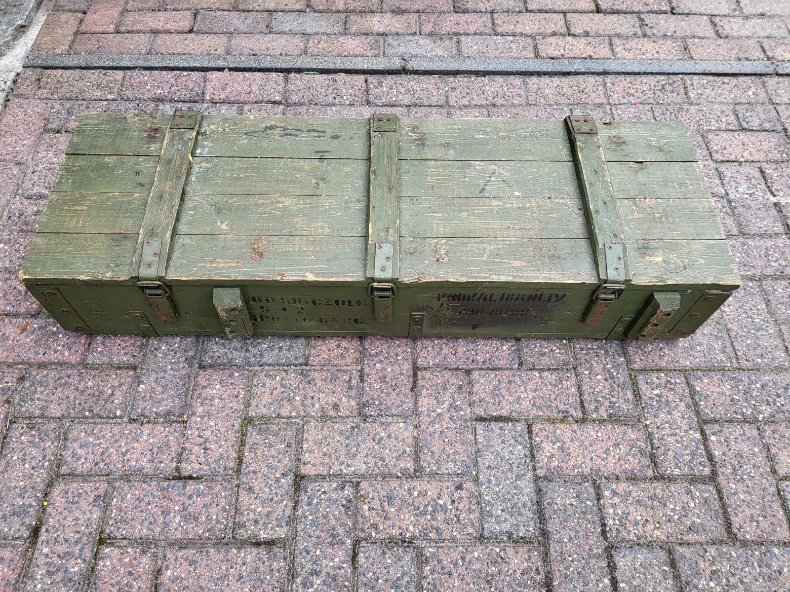 Vintage legerkist, Huis en Inrichting, Woonaccessoires | Kisten, Minder dan 50 cm, Gebruikt, 100 tot 150 cm, Ophalen of Verzenden