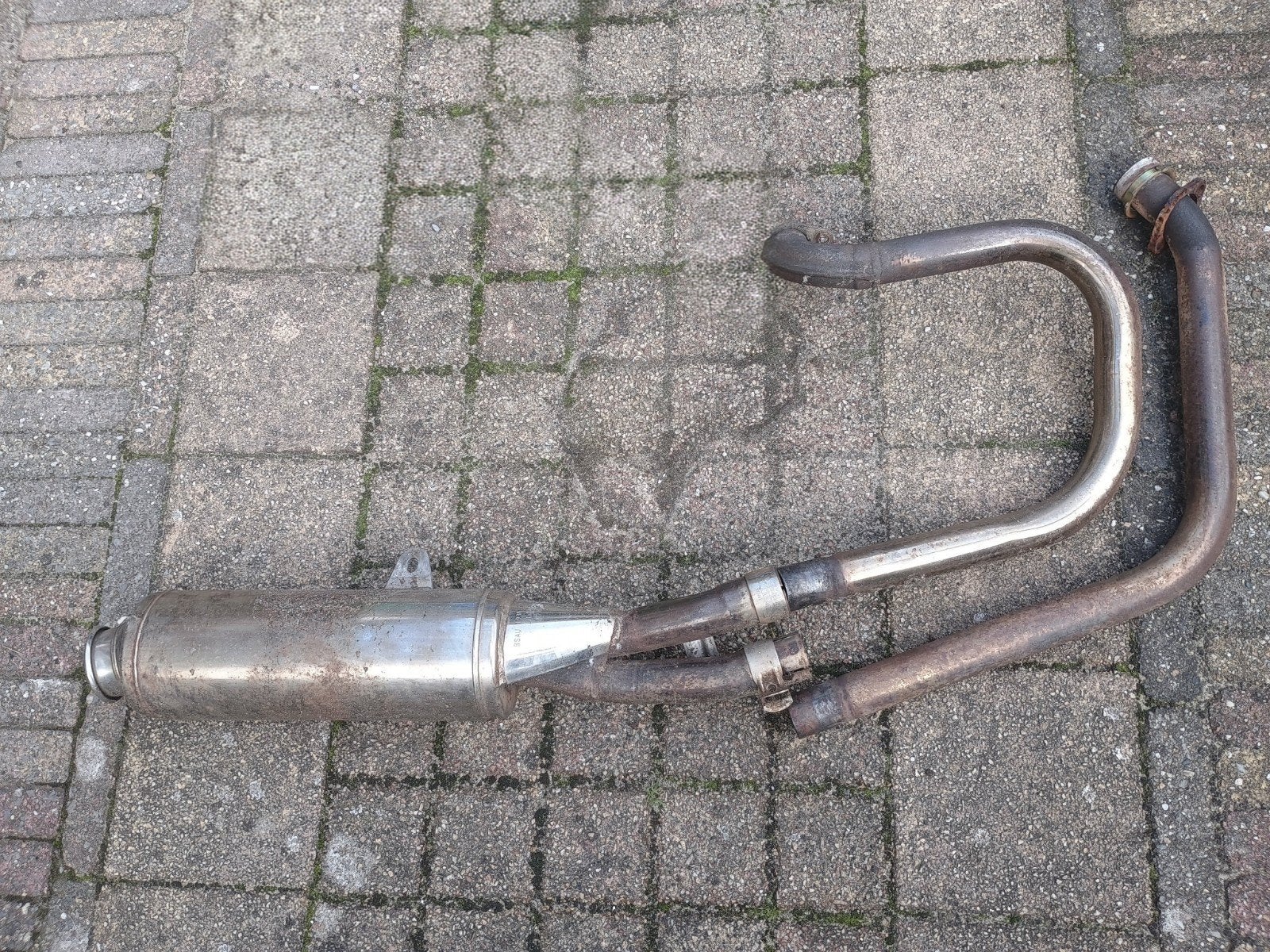 Uitlaat voor Honda NTV650 RVS Demper met Bochten, Ophalen, Gebruikt