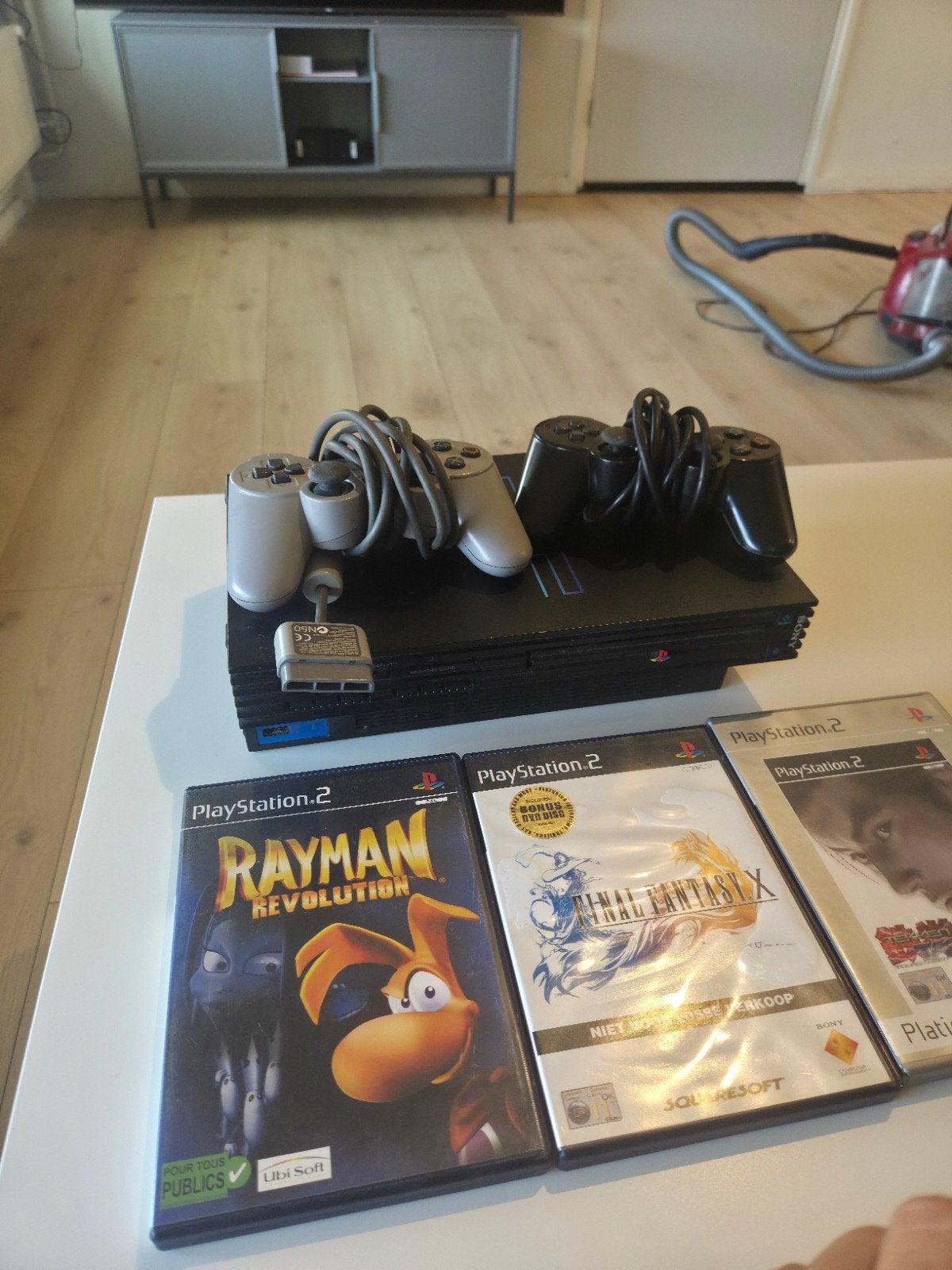 playstation 2 set + HD Converter, Spelcomputers en Games, Ophalen, 60 GB, Met 2 controllers, Phat