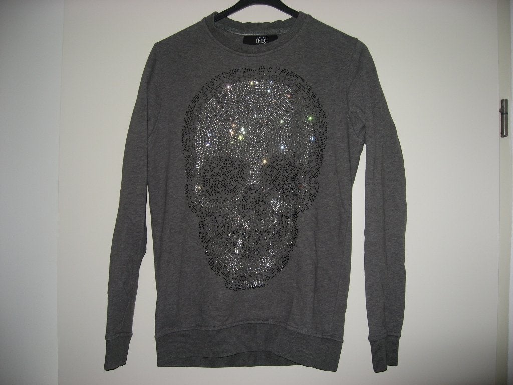 zgan lichtgrijze strass Skull sweater My Brand , mt S, Kleding | Heren, Verzenden, Zo goed als nieuw, Grijs, Maat 46 (S) of kleiner