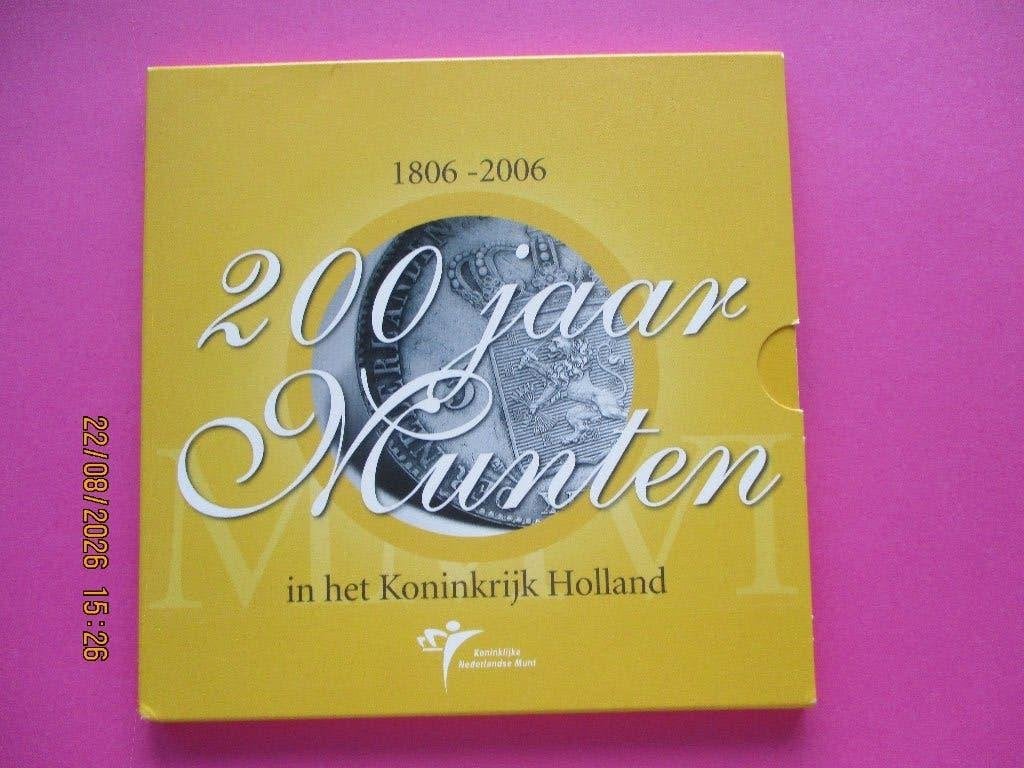 200 jaar Munten in het Koninkrijk Holland 1806-2006, Postzegels en Munten, Ophalen of Verzenden, Vóór koninkrijk, Overige waardes