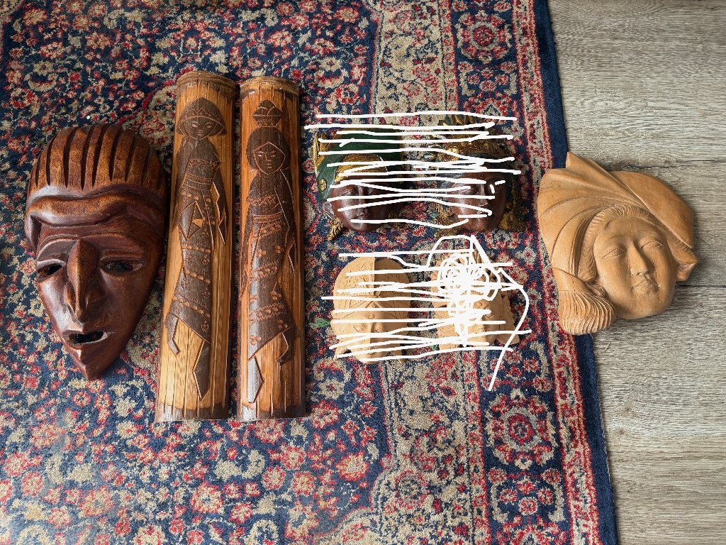 Oud Indonesisch Houtsnijwerk, Antiek en Kunst, Overige onderwerpen, Houtsnijwerk, Ophalen of Verzenden, Handgemaakt