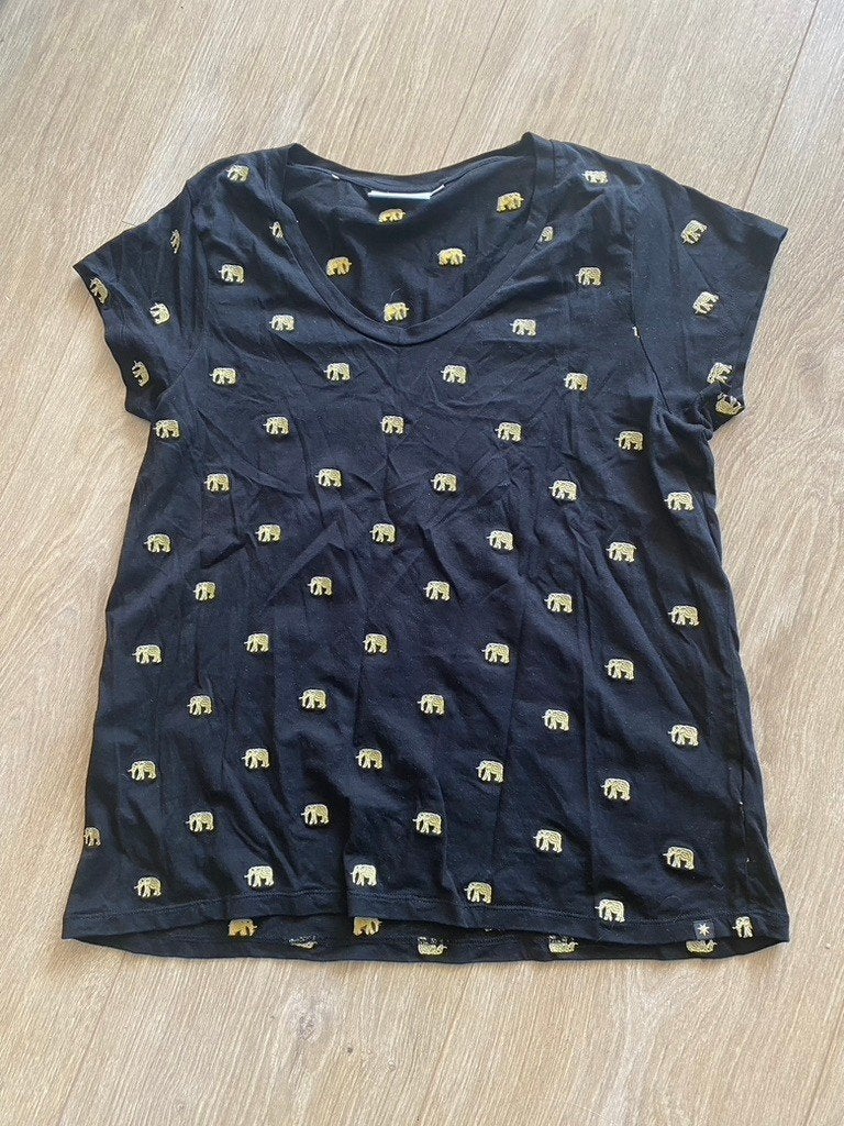 Nieuw shirt zwart 42 gouden olifantjes Fabienne Chapot box52, Verzenden, Zwart, Maat 42/44 (L), Nieuw