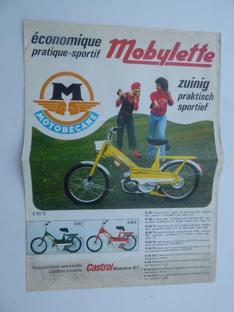 MOBYLETTE MOTOBECANE GAMMA 1973 FOLDER, Ophalen of Verzenden, Gebruikt