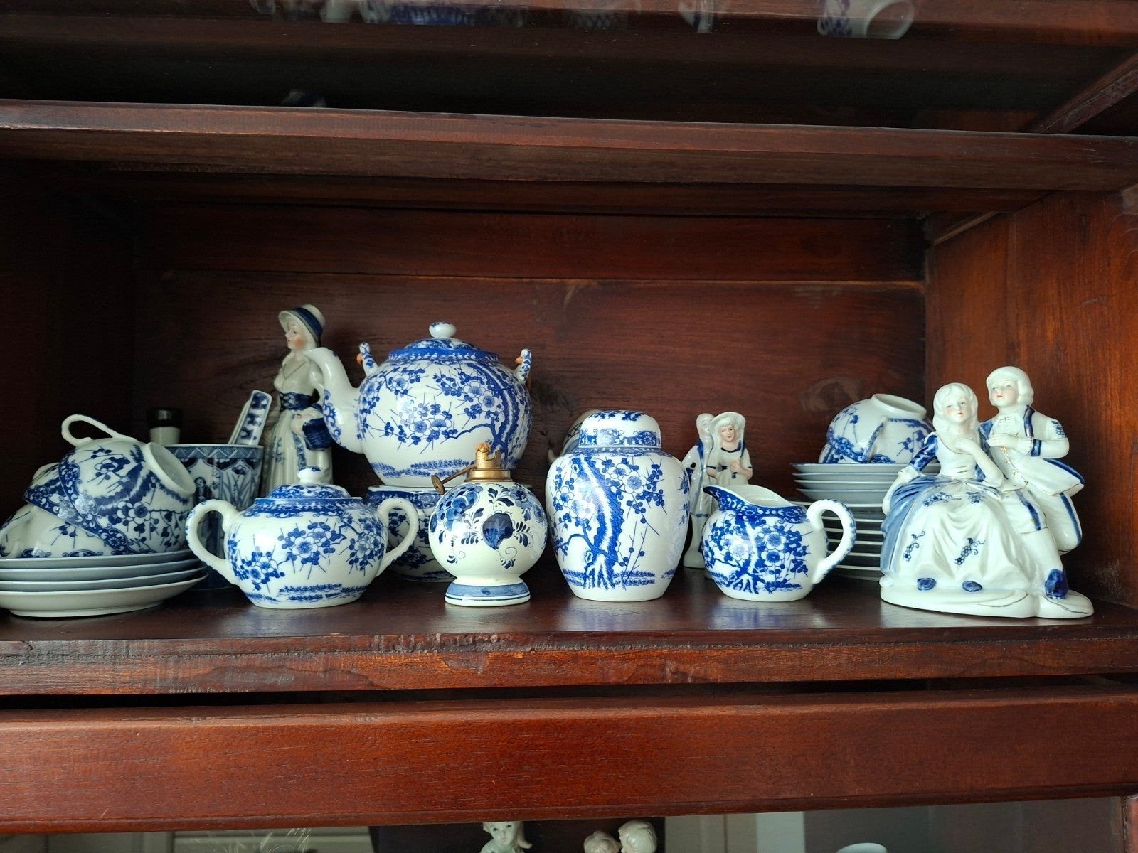 Delfts Blauw Servies en Beeldjes - Complete Set, Antiek en Kunst, Ophalen of Verzenden