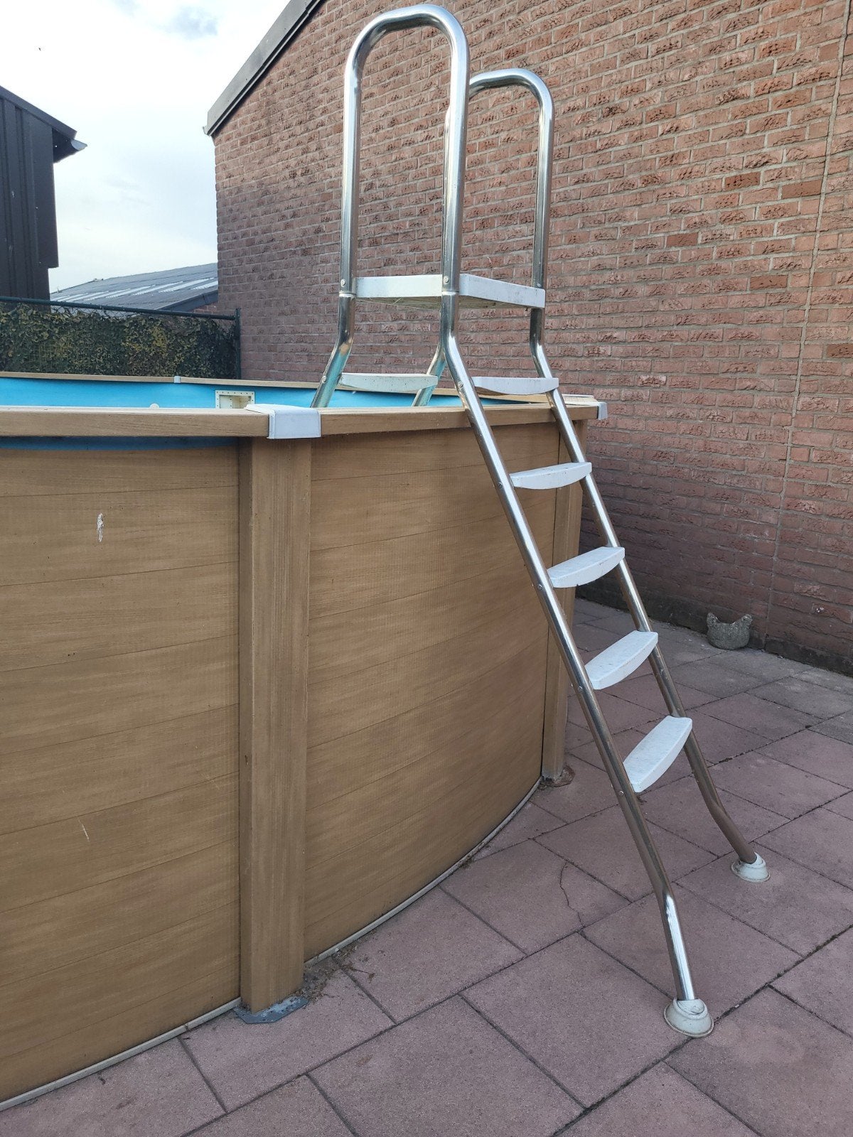 Metalen opzetzwembad 630 cm met zandfilter en trap, Rond, 300 cm of meer, Opzetzwembad, Ophalen