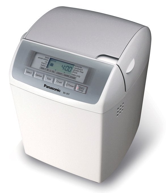 Panasonic SD-257 Broodbakmachine – met rozijnen dispenser, Gebruikt, 800 tot 1200 gram deeg, Warmhoudfunctie, Ophalen