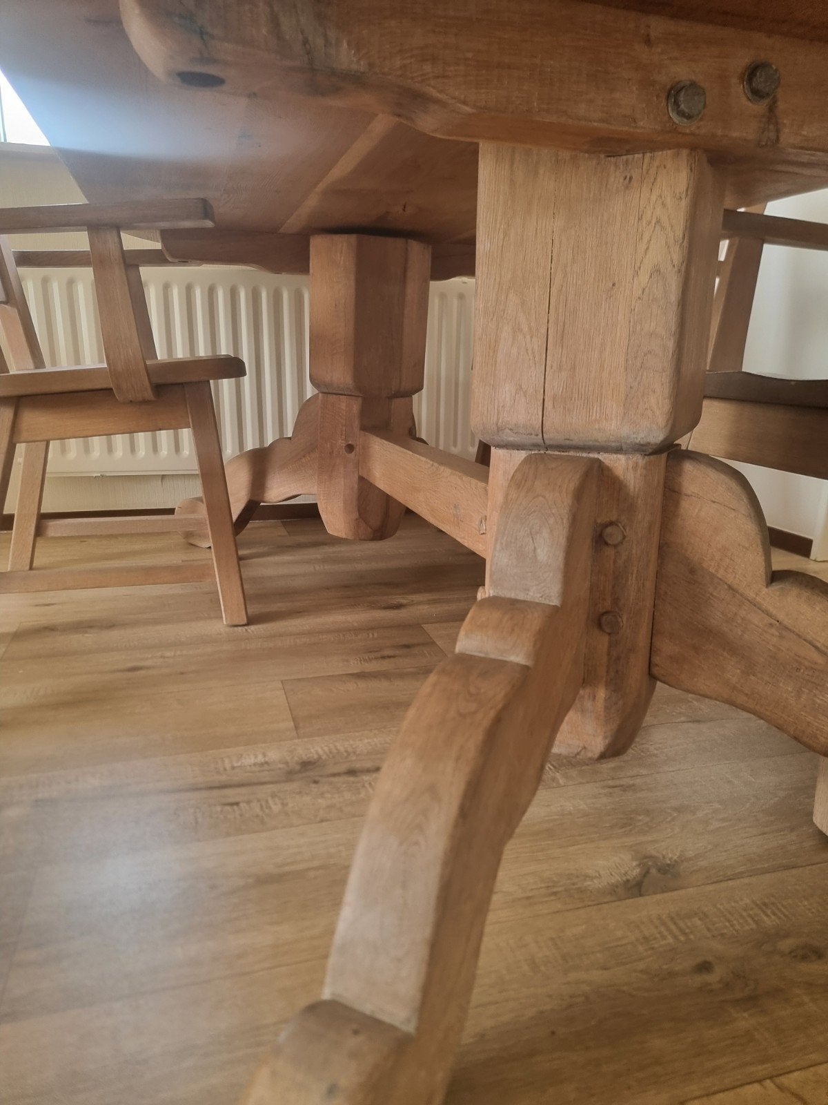 eethoek, massief eiken, Ophalen, Gebruikt, Landelijk, 4 tot 6 stoelen