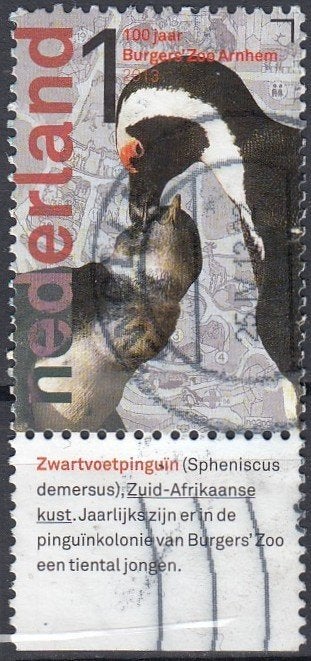 Nederland- 2013- Pinguïns -28- Zwartvoetpinguïn- Burgers- G, Postzegels en Munten, Verzenden, Na 1940, Postfris