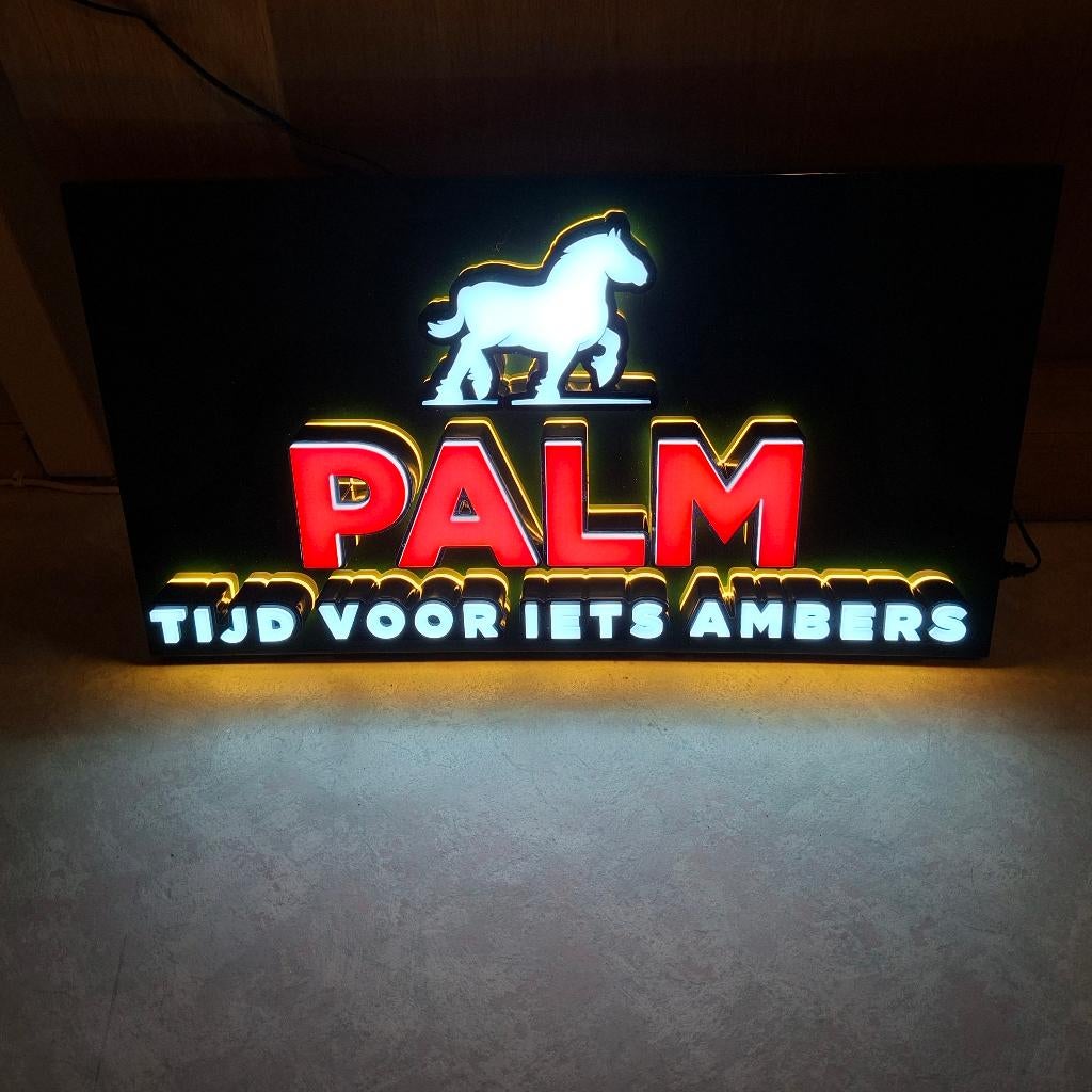 Palm bier Amber lichtreclame, Ophalen of Verzenden, Nieuw, Lichtbak of (neon) lamp