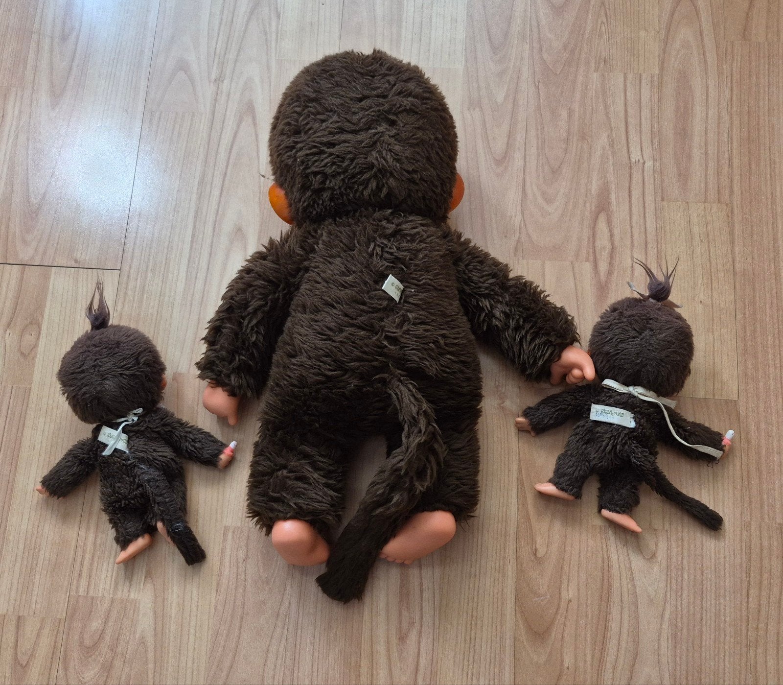 Vintage Monchhichi originele Sekiguchi aapjes set van 3, Ophalen of Verzenden, Gebruikt, Overige typen