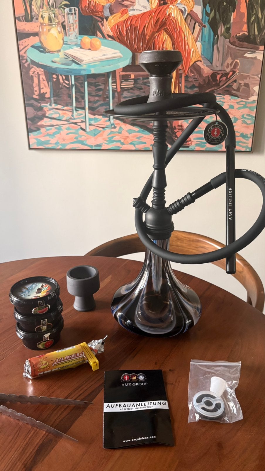 Complete Amy Deluxe Shisha in zeer goede staat, Ophalen, Zo goed als nieuw, (Water)pijp