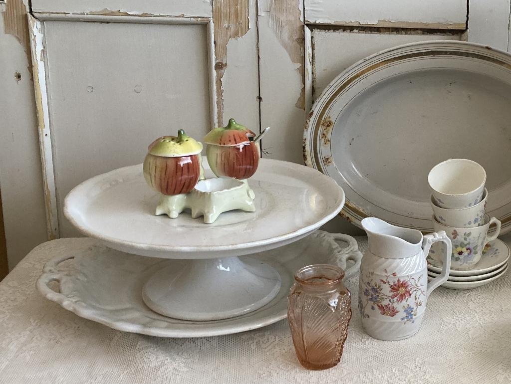Brocante emaille ovale schaal - ronde schaal (Regout), Ophalen of Verzenden