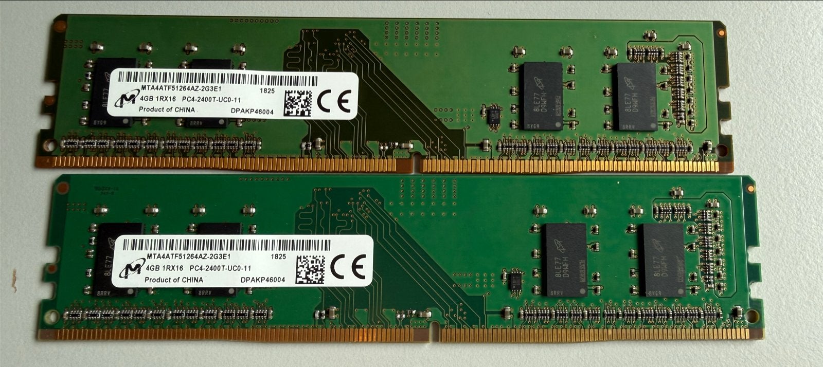 2x Micron 4GB DDR4 2400T RAM Geheugenmodule, Computers en Software, RAM geheugen, Gebruikt, Server, DDR4, Ophalen of Verzenden