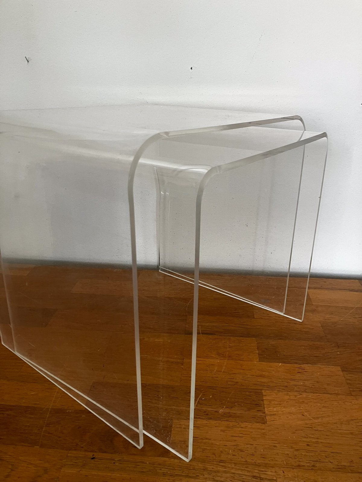 Vintage bijzettafels. Plexiglas. Nestingtables., Ophalen of Verzenden, Huis en Inrichting